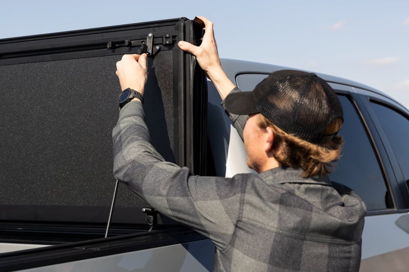 RC Hard Tri-Fold Flip Up Bed Cover | 5'7" Bed | Toyota Tundra 2WD/4WD (07-21) (manufacturer page)
