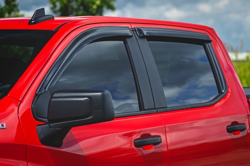 RC Side Window Deflectors | Tape On Rain Guard | Chevy/GMC 1500/2500HD/3500HD (19-26) (manufacturer page)