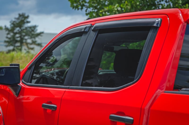 RC Side Window Deflectors | Tape On Rain Guard | Chevy/GMC 1500/2500HD/3500HD (19-26) (manufacturer page)