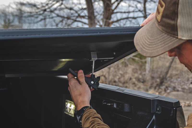 RC Soft Tri-Fold Bed Cover | With & W/O OE Rails | 6'7" Bed | Toyota Tundra (22-26) (manufacturer page)