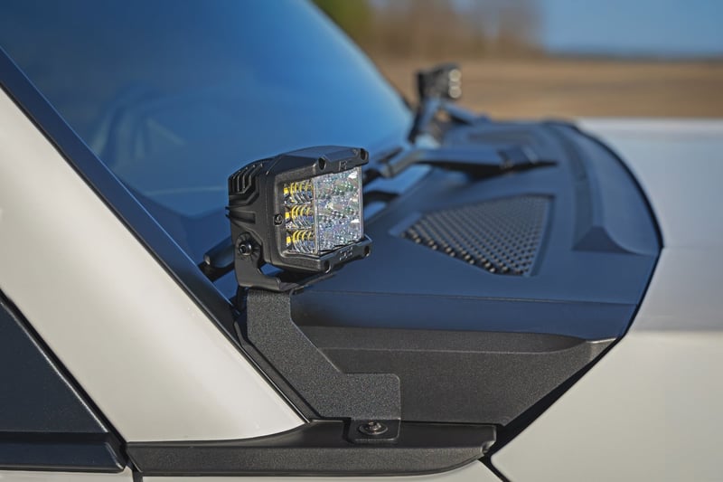 RC LED Light Kit | Ditch Mount | 2" Black Pair | Amber DRL | Toyota Land Cruiser (24-26) (manufacturer page)