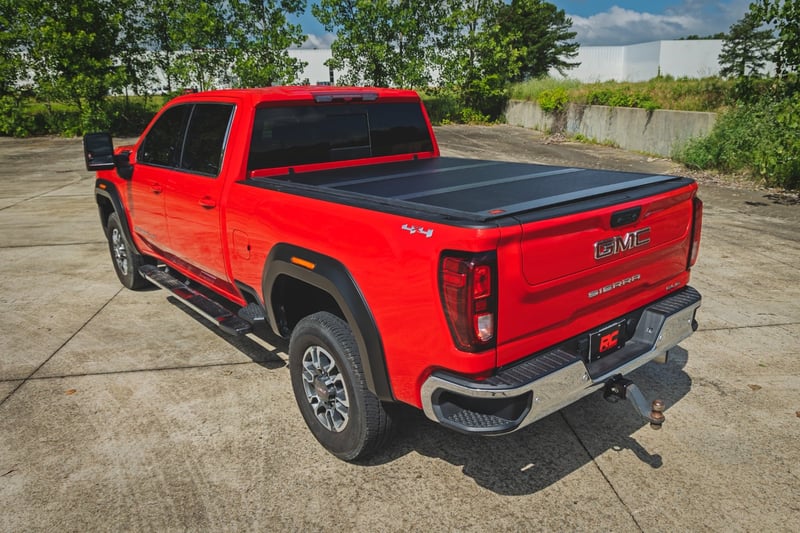 RC Hard Low Profile Bed Cover | 6'9" Bed | Rail Caps | Chevy/GMC 2500HD/3500HD (20-26) (manufacturer page)