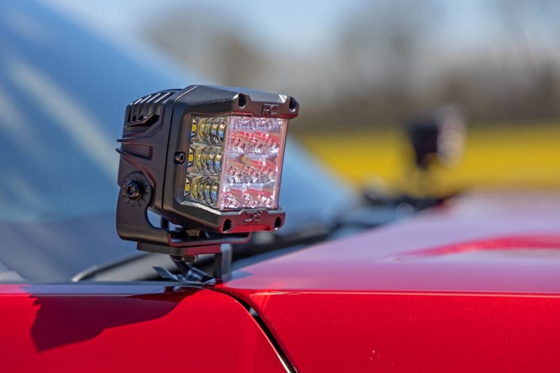 RC LED Light Kit | Ditch Mount | 2" Black Pair | Amber DRL | Toyota Tacoma (24-26) (manufacturer page)