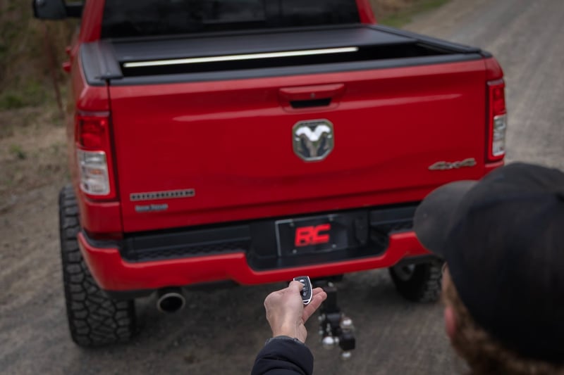 RC Powered Retractable Bed Cover | 5'7" Bed | Ram 1500 (19-26)/1500 TRX (21-24) (manufacturer page)