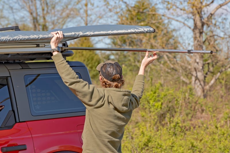 RC Retractable Roof Rack Awning | 6'6" x 9'8" (Fits Trucks & SUVs) (manufacturer page)