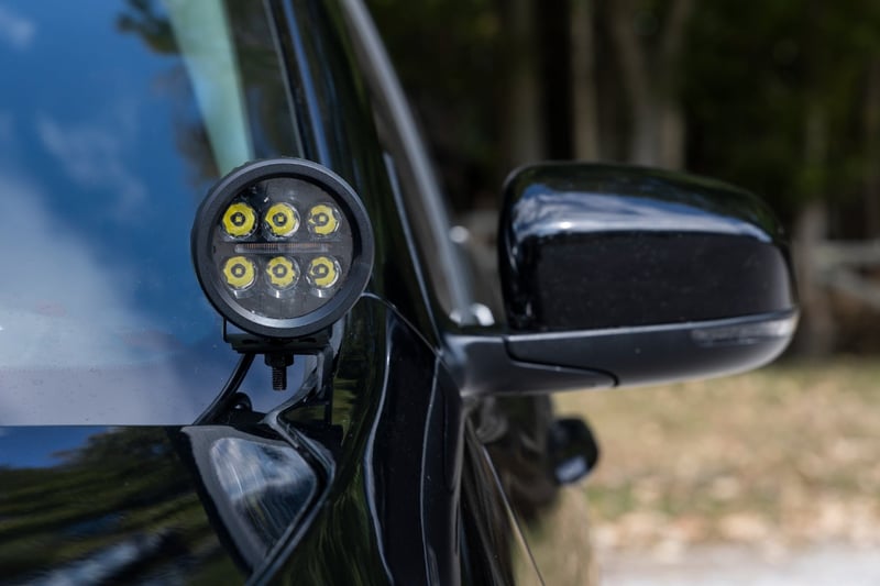 RC LED Light Kit | Ditch Mount | 2" Black Pair | White DRL | Jeep Cherokee KL (14-21) (manufacturer page)