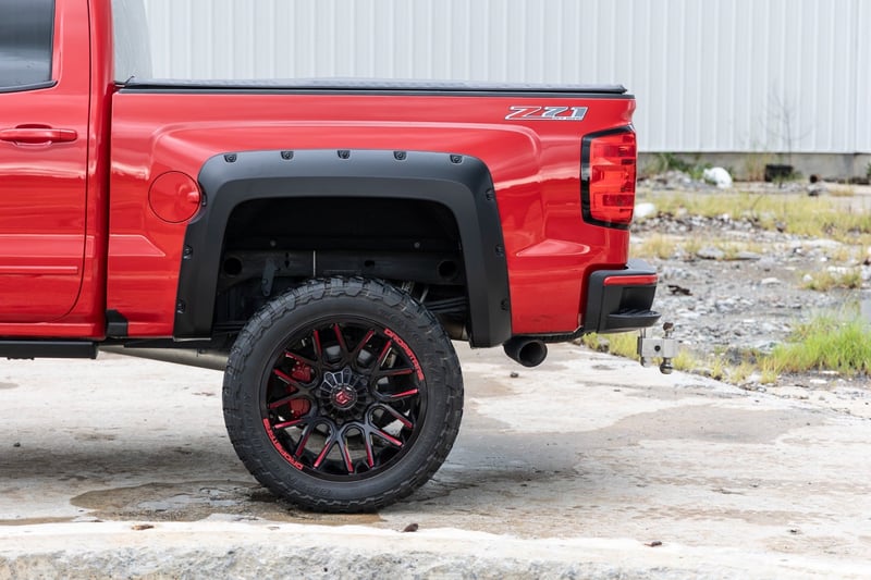 RC Pocket Fender Flares | 5'9" Bed | GCN Victory Red | Chevy Silverado 1500 (14-18 & Classic) (manufacturer page)