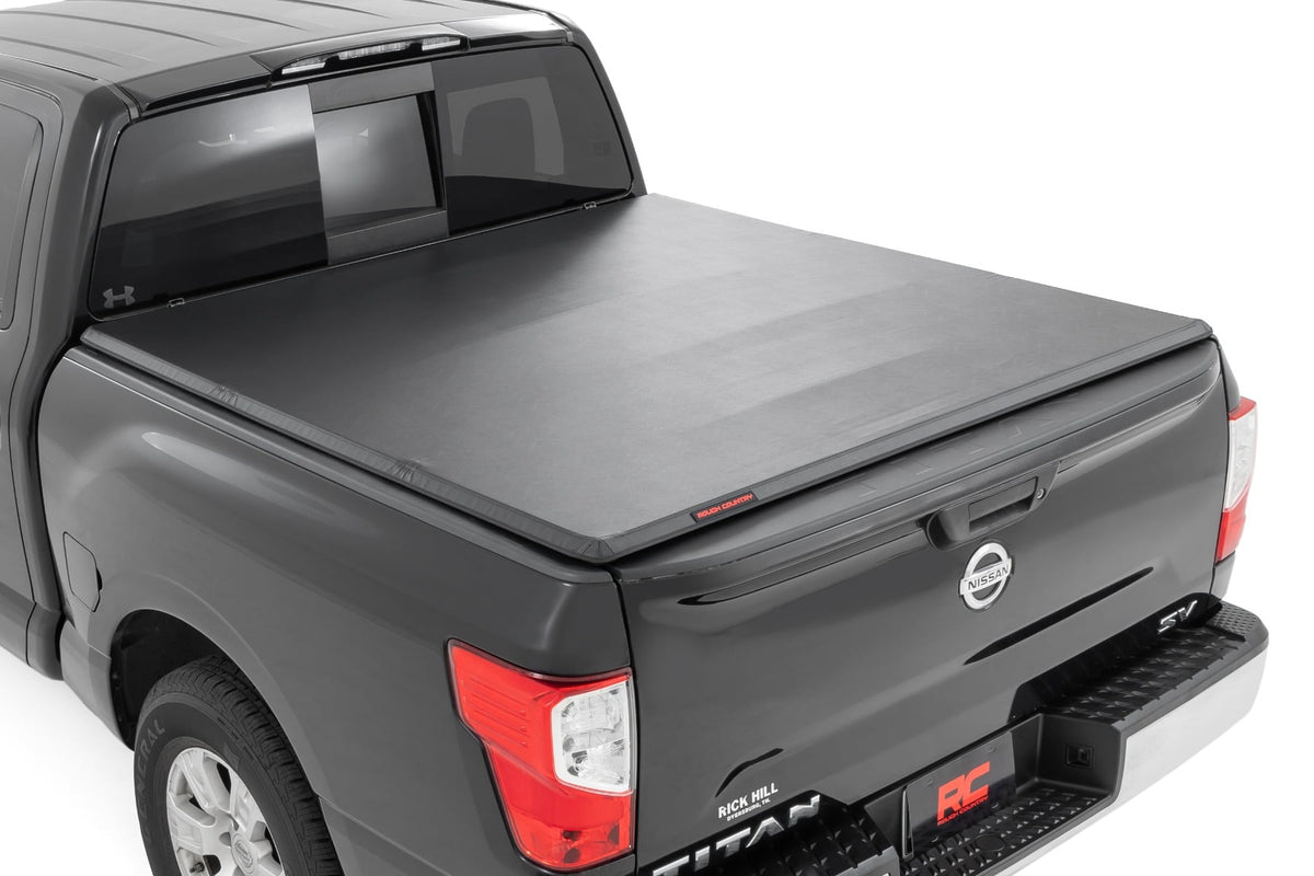 Soft Tri-Fold Bed Cover | 5'7" Bed | Nissan Titan 2WD/4WD (2017-2024) - Bed Covers (Image 1 of 6)