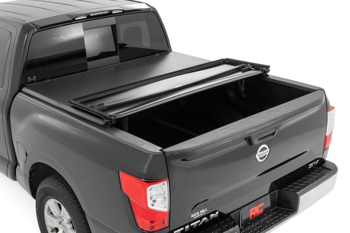 Soft Tri-Fold Bed Cover | 5'7" Bed | Nissan Titan 2WD/4WD (2017-2024) - Bed Covers (Image 2 of 6)