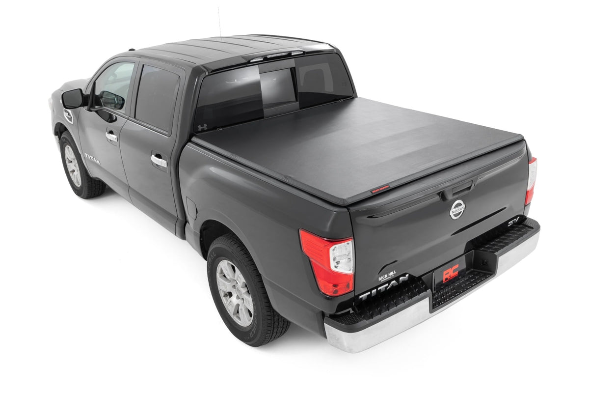 Soft Tri-Fold Bed Cover | 5'7" Bed | Nissan Titan 2WD/4WD (2017-2024) - Bed Covers (Image 3 of 6)