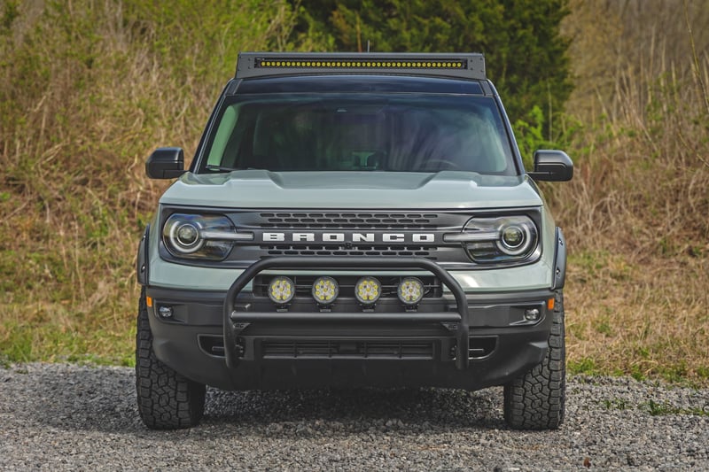 RC Nudge Bar | w/ Tow Hooks | 4 Inch Round Led (x4) | Ford Bronco Sport (21-24) (manufacturer page)