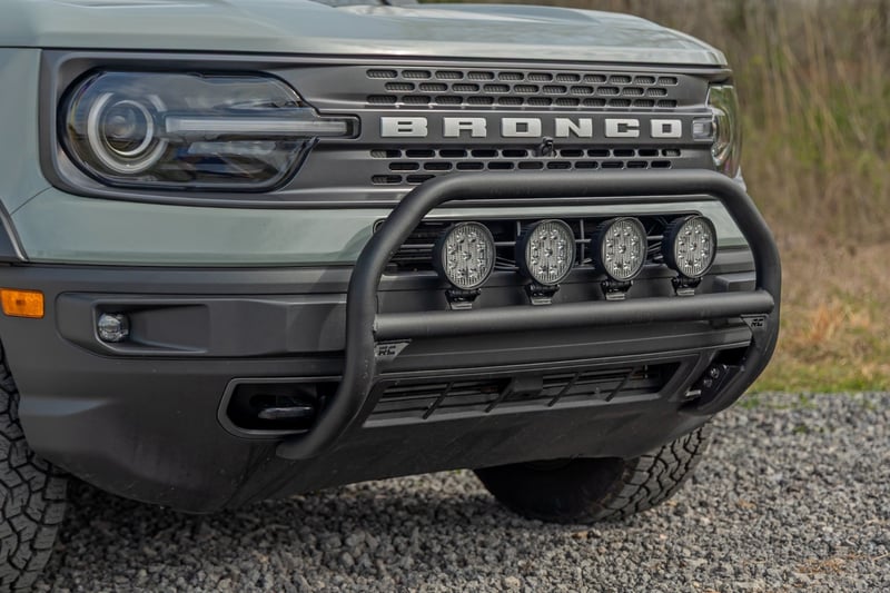 RC Nudge Bar | w/ Tow Hooks | 20 Inch BLK DRL Single Row LED | Ford Bronco Sport (21-24) (manufacturer page)