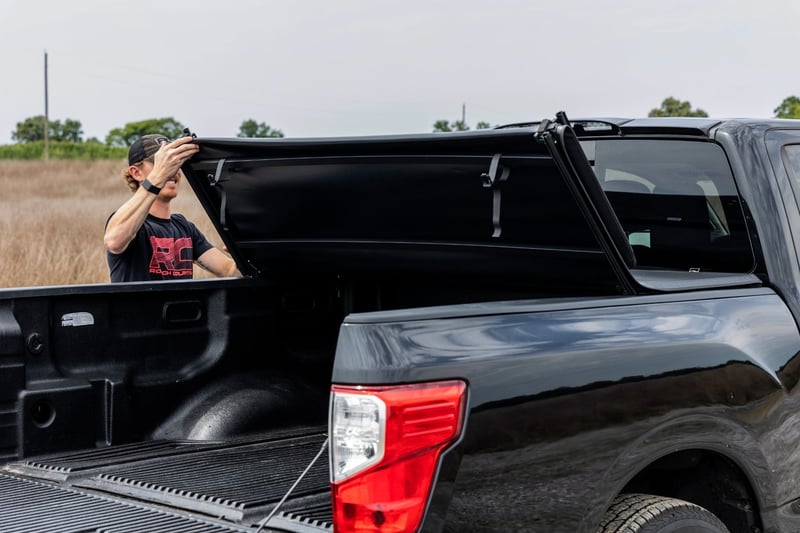 RC Soft Tri-Fold Bed Cover | 5'7" Bed | Nissan Titan 2WD/4WD (2017-2024) (manufacturer page)