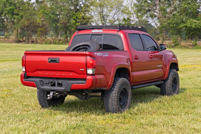 RC Bed Mount Spare Tire Carrier | Universal (5x5.5 6x5.5 6x135 & 5x5.0 Bolt Patterns) (manufacturer page)