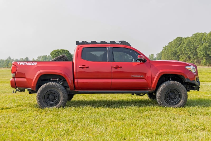 RC Bed Mount Spare Tire Carrier | Universal (5x5.5 6x5.5 6x135 & 5x5.0 Bolt Patterns) (manufacturer page)