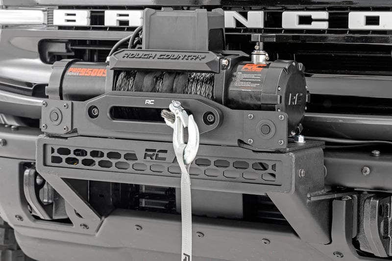 RC High Winch Mount | All Models | 9500S | 20 Inch Black Single Row LED | Ford Bronco (21-26) (manufacturer page)