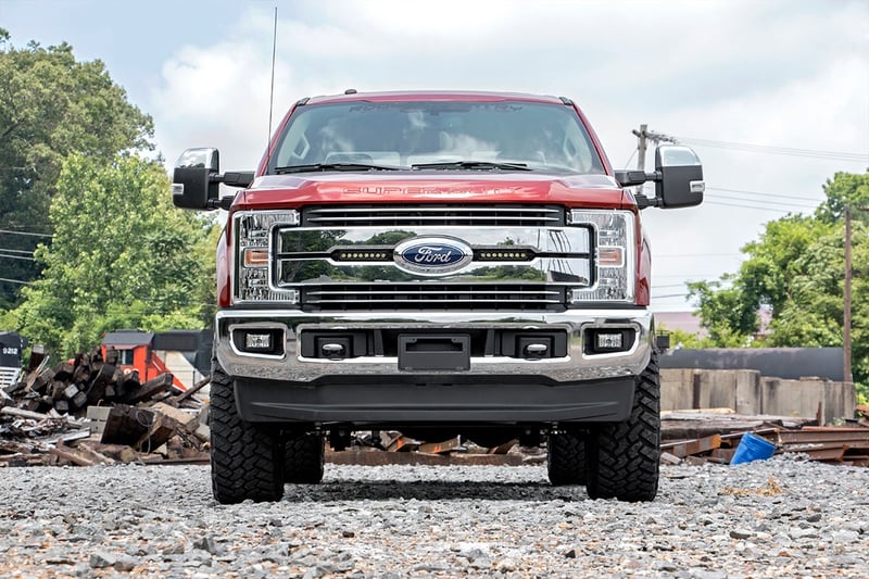 RC LED Light Kit | Grille Mount | 8" Black Pair | Ford F-250 Super Duty (17-19) (manufacturer page)