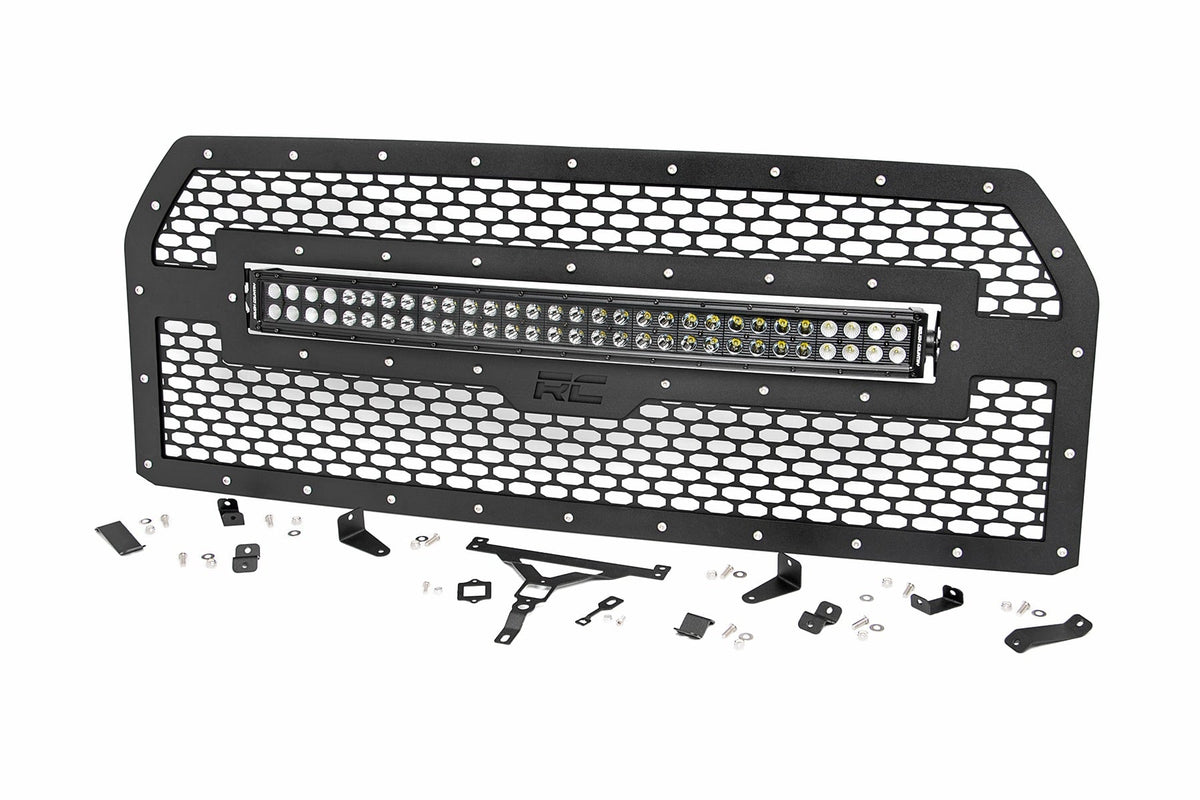 Mesh Grille | 30" Dual Row LED | Black | Amber DRL | Ford F-150 (15-17) - Lighting & Acc (Image 1 of 6)