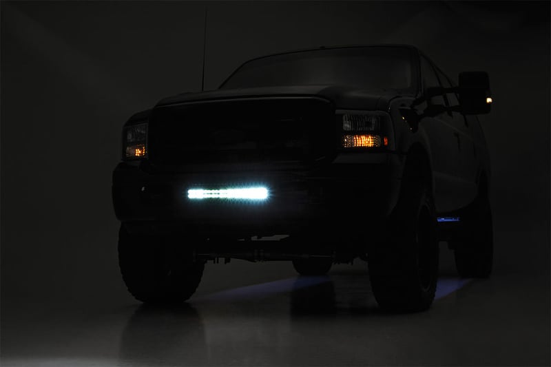 RC LED Light Kit | Bumper | 20" Chrome Dual Row | Amber DRL | Ford F-250/F-350 Super Duty (05-07) (manufacturer page)