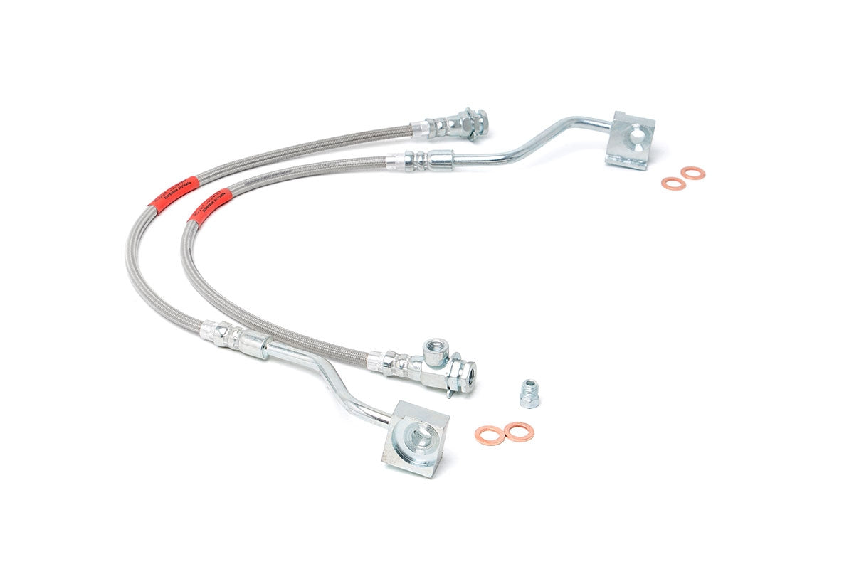 Rough Country 89310S Brake Lines | Stainless | FR | 4-6" Lift | Ford Bronco/F-150 4WD (1980-1996) - Image 1