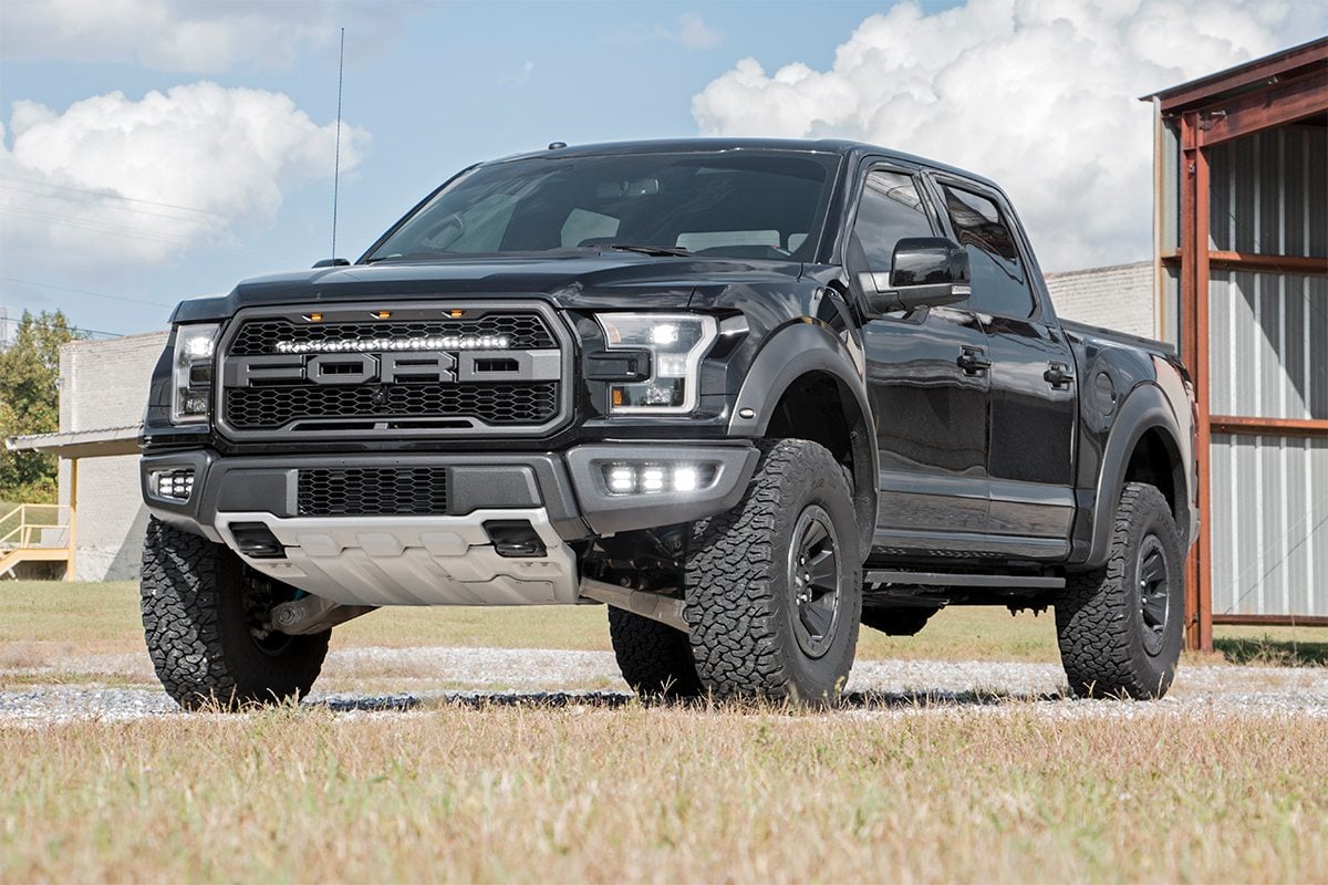 LED Light Kit | Fog Mount | Triple 2" Black Pair | Amber DRL | Ford Raptor (17-20) - Lighting & Acc (Image 3 of 6)