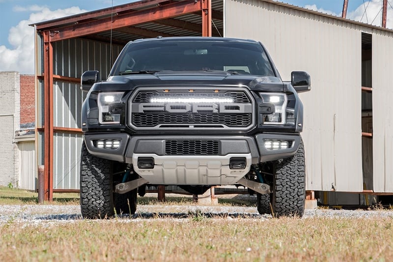 RC LED Light Kit | Fog Mount | Triple 2" Black Pair | Amber DRL | Ford Raptor (17-20) (manufacturer page)