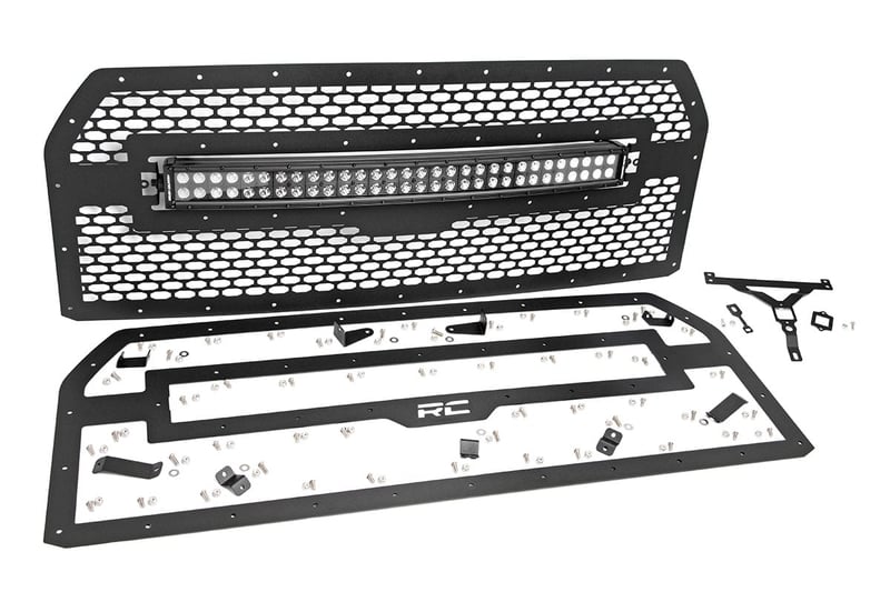 RC Mesh Grille | 30" Dual Row LED | Black | Amber DRL | Ford F-150 (15-17) (manufacturer page)
