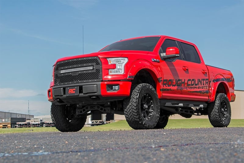 RC Mesh Grille | 30" Dual Row LED | Black | Amber DRL | Ford F-150 (15-17) (manufacturer page)