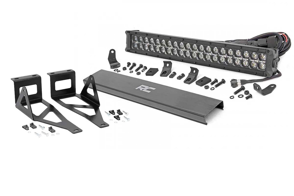 LED Light Kit | Bumper Mount | 20" Black Dual Row | Amber DRL | Ford F-250/F-350 Super Duty (05-07) - Lighting & Acc (Image 1 of 3)