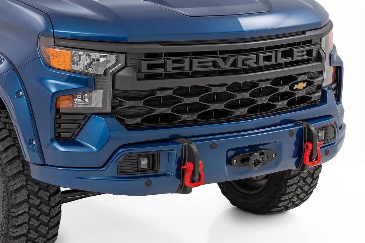 Rough Country 13006-GA0 Bumper Cover | GA0 North Sky Blue | Chevy Silverado 1500 2WD/4WD (2023-2026) - Studio View 1