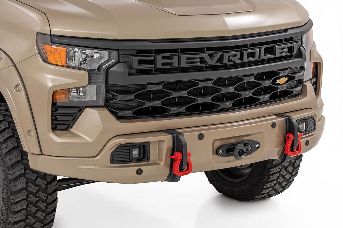 Rough Country 13007-GTL Front FXS Bumper | 12000S | GTL Sand Dune | Chevy Silverado 1500 (23-26) - Studio View 1