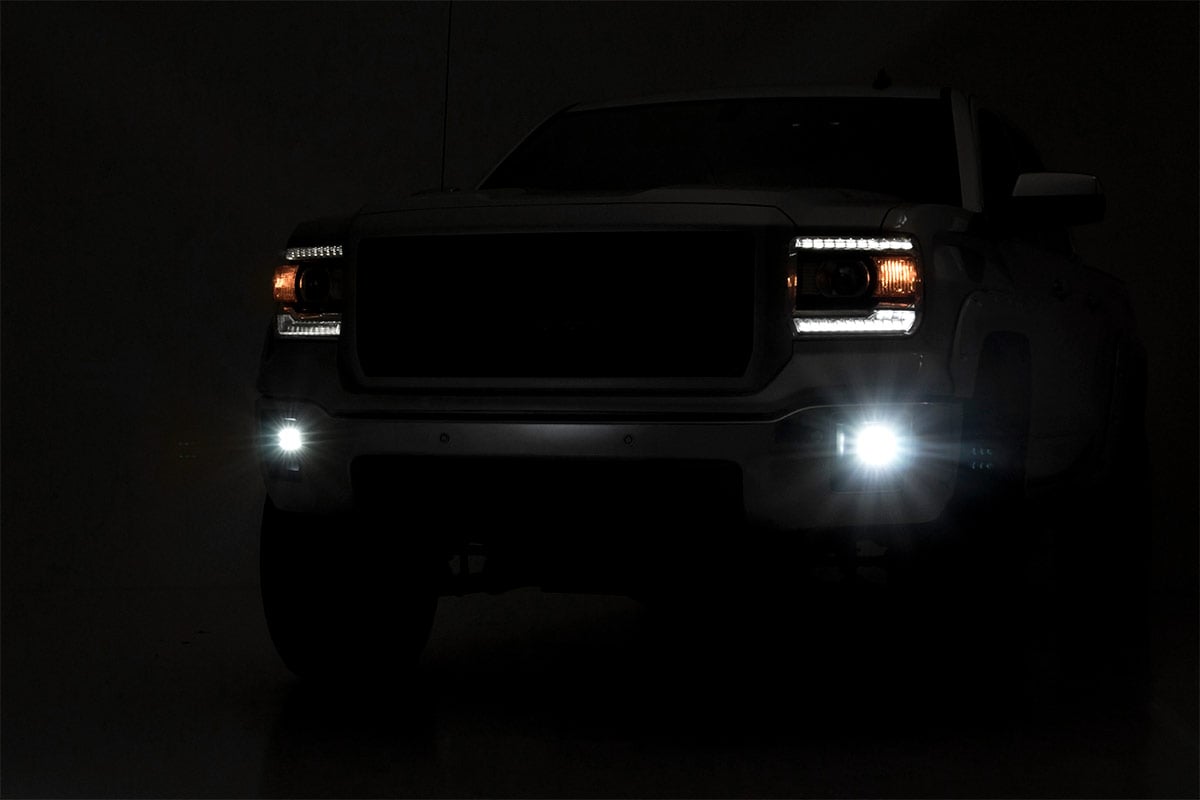 LED Light Kit | Fog Mount | 2" Black Pair | GMC Sierra 1500 2WD/4WD (14-15) - Lighting & Acc (Image 3 of 5)