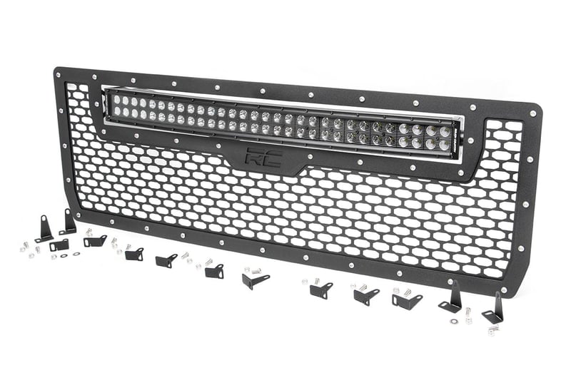 RC Mesh Grille | 30" Dual Row LED | Black | White DRL | GMC Sierra 1500 (14-15) (manufacturer page)