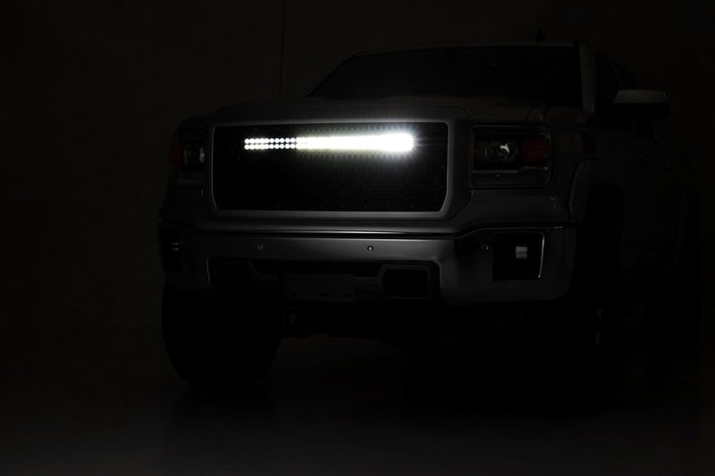 RC Mesh Grille | 30" Dual Row LED | Black | Amber DRL | GMC Sierra 1500 (14-15) (manufacturer page)