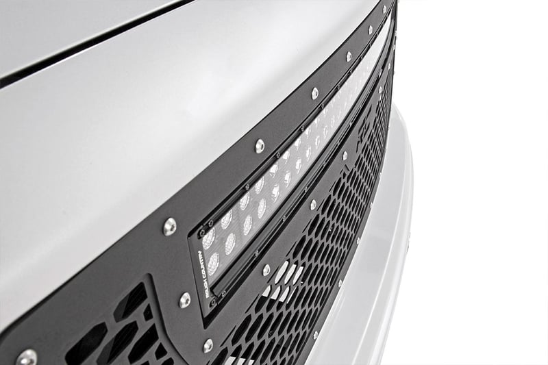RC Mesh Grille | 30" Dual Row LED | Black | White DRL | GMC Sierra 1500 (14-15) (manufacturer page)