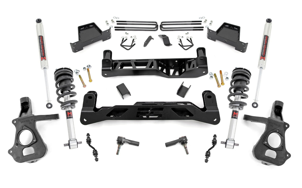 Rough Country 23740 7 Inch Lift Kit | Cast Steel | M1 Struts/M1 | Chevy/GMC 1500 (14-18 & Classic) - Image 1