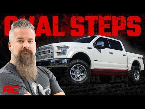 RC Oval Nerf Step | Crew Cab | Black | Ford F-150/Lightning/F-250/F-350/Raptor (15-26) (manufacturer page)