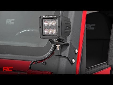 RC LED Light Mount | Lower A-Pillar | Pod | Jeep Wrangler TJ (97-06)/Wrangler Unlimited (04-06) (manufacturer page)