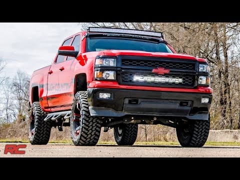 RC LED Light Kit | Behind Grille Mount | 30" Black Dual Row | White DRL | Chevy Silverado 1500 (14-15) (manufacturer page)