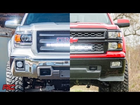RC LED Light Kit | Behind Grille Mount | 30" Chrome Single Row | Chevy/GMC 1500 (14-18 & Classic) (manufacturer page)