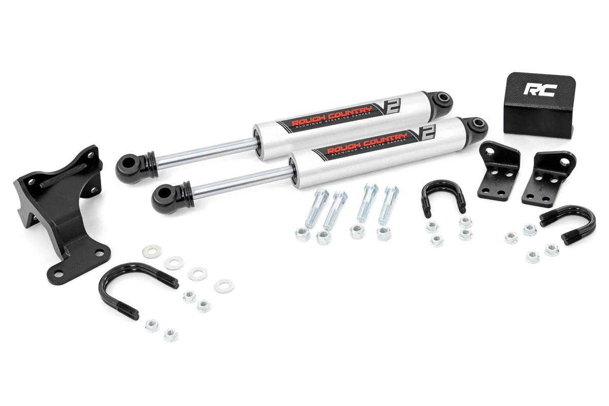 V2 Steering Stabilizer | Dual | 2-8 Inch Lift | Jeep Wrangler JK/Wrangler Unlimited (07-18) - Vertex Shocks