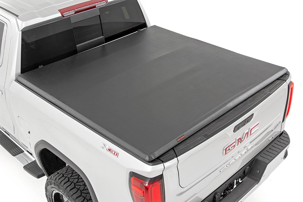 Soft Tri-Fold Bed Cover | 5'10" Bed | Chevy/GMC Sierra 1500 (19-26)/Silverado 1500 (19-26) - Bed Covers (Image 1 of 6)