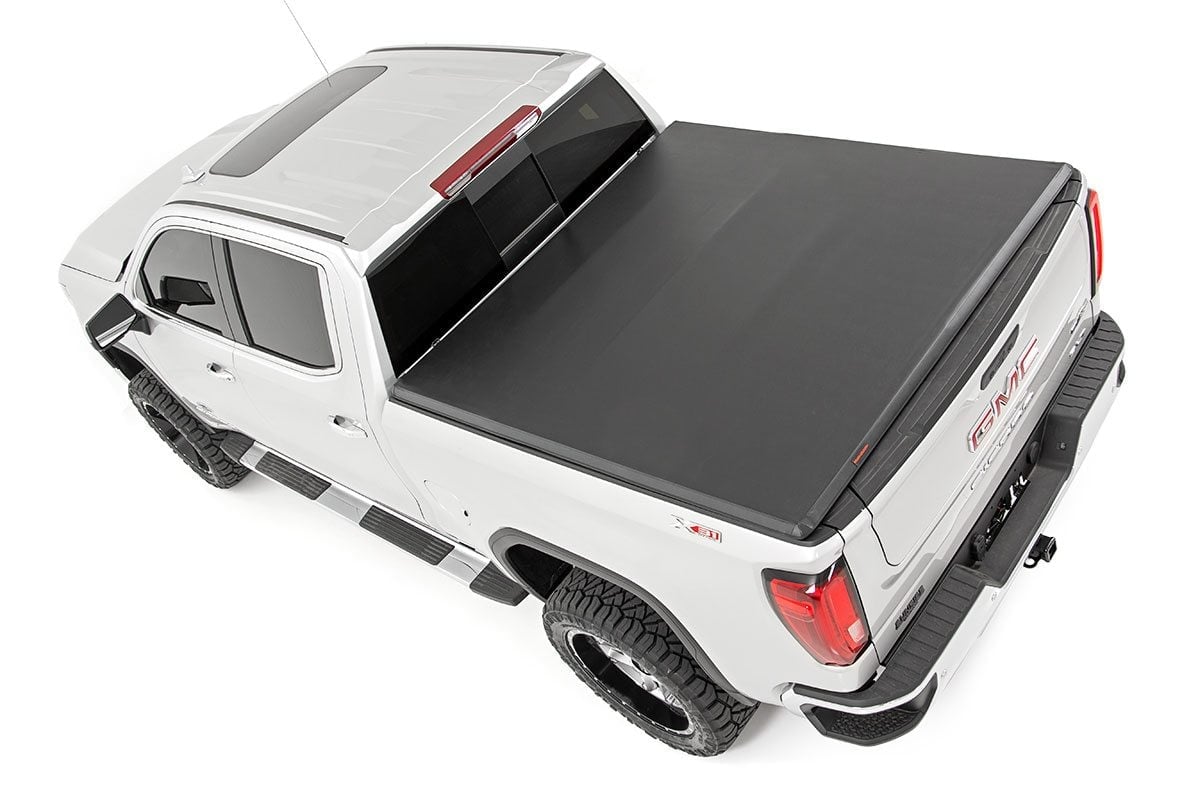 Soft Tri-Fold Bed Cover | 6'7" Bed | Chevy/GMC Sierra 1500 (19-26)/Silverado 1500 (19-26) - Bed Covers (Image 2 of 6)