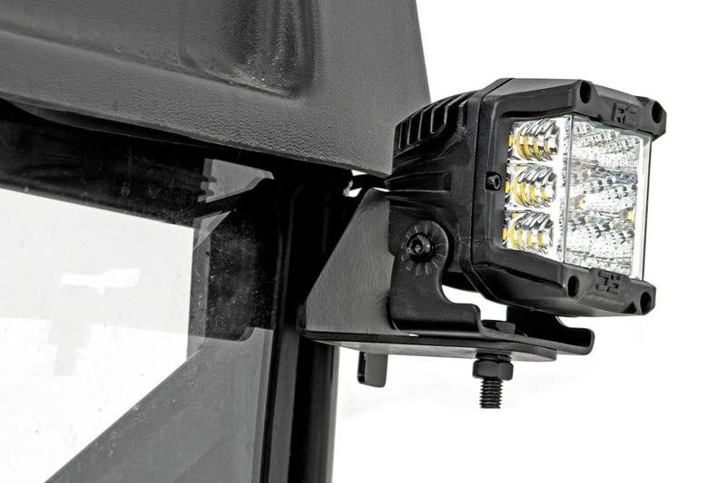 RC LED Light | RR Cage Mount | 2" Black Spot Pair | Polaris Ranger 1000/Ranger XP 900/1000 (manufacturer page)