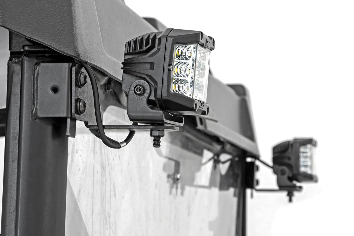 LED Light | RR Cage Mount | 2" Black Flood Pair | Polaris Ranger 1000/Ranger XP 900/1000 - Lighting & Acc (Image 2 of 6)
