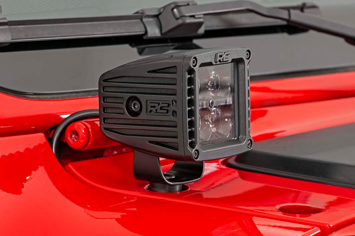 LED Light Kit | Cowl Mount | 2" Black Pair | Jeep Gladiator JT/Wrangler JL (18-26) - Lighting & Acc (Image 3 of 4)