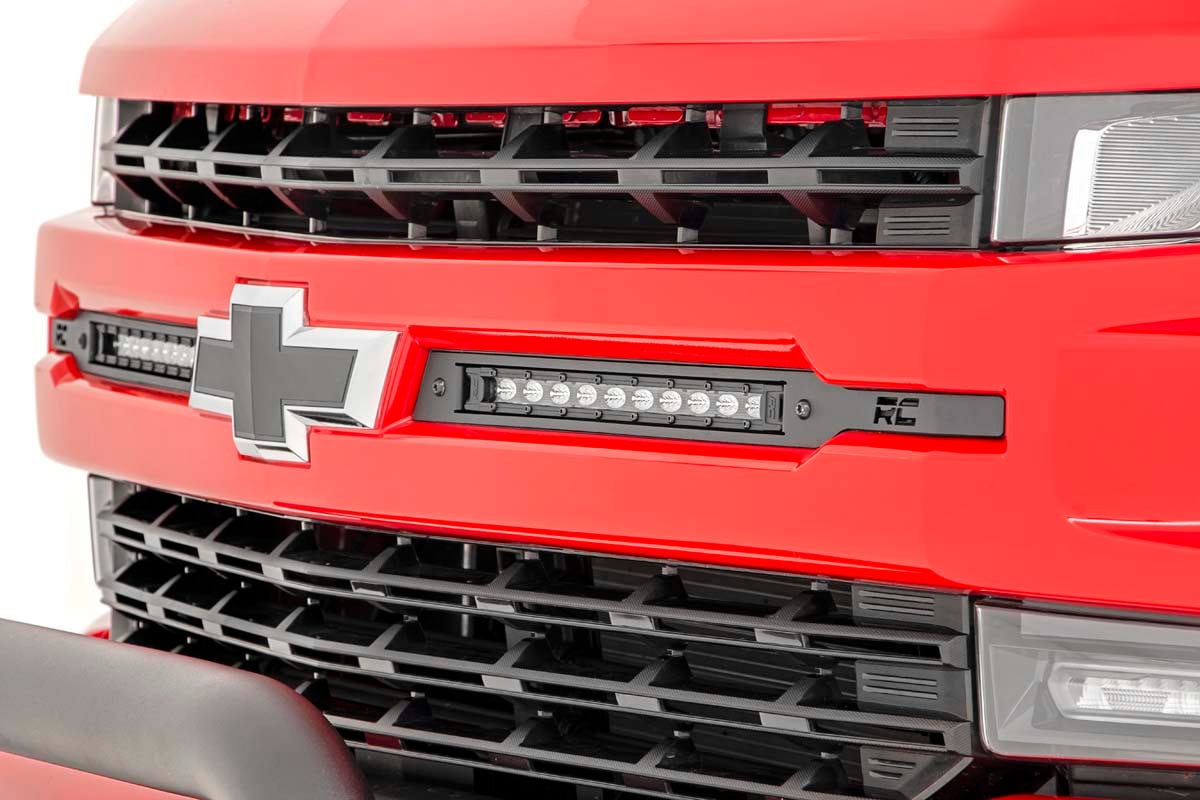 LED Light Kit | Grille Mount | 10" Black Slimline Pair | Chevy Silverado 1500 (19-22) - Lighting & Acc (Image 2 of 5)