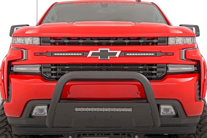 RC LED Light Kit | Grille Mount | 10" Chrome Slimline Pair | Chevy Silverado 1500 (19-22) (manufacturer page)