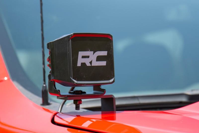 RC LED Light Kit | Ditch Mount | 2" Black Pair | White DRL | Chevy Silverado 1500 (19-26) (manufacturer page)
