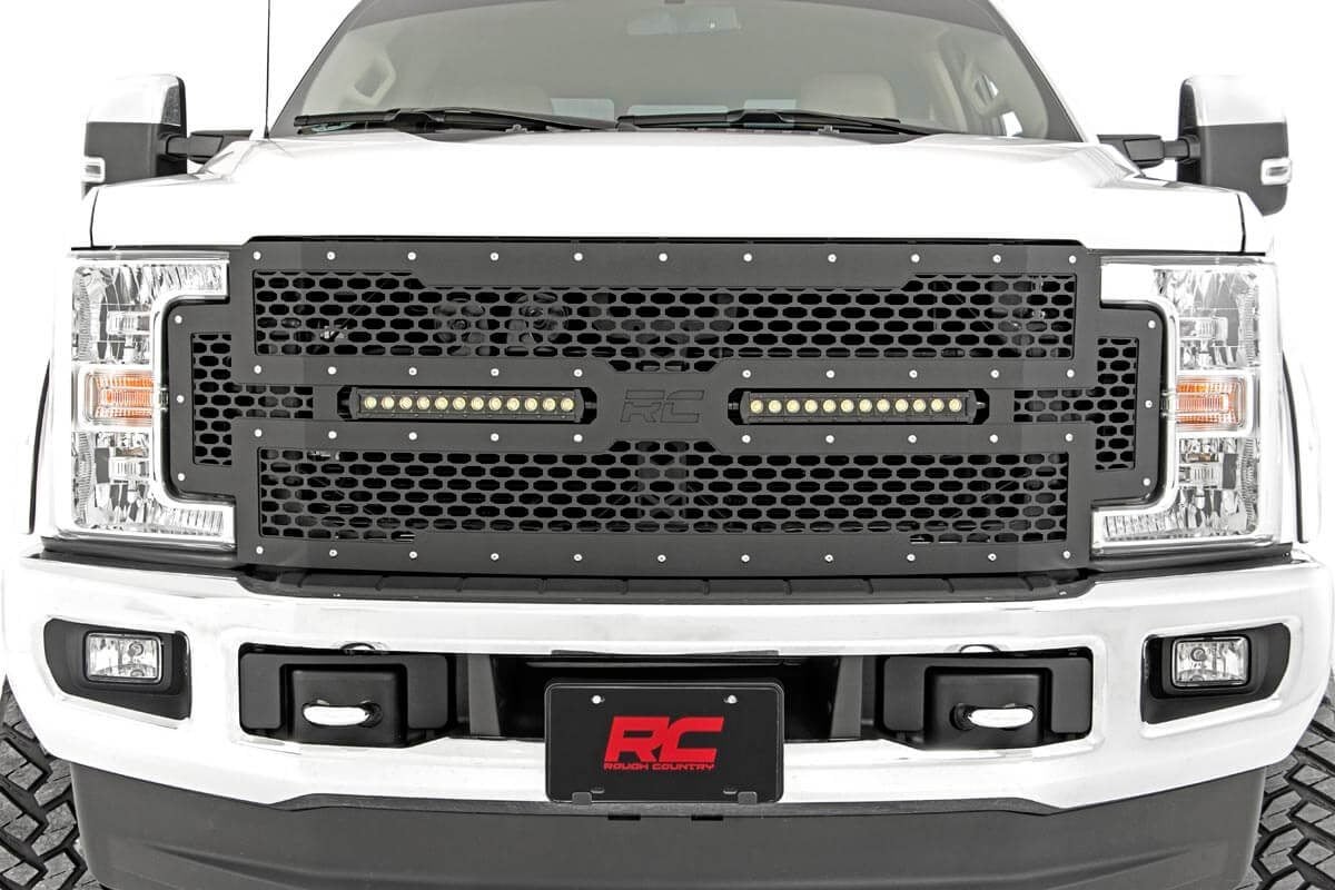 Mesh Grille | 12" Dual Row LED | Black | Ford F-250/F-350 Super Duty (17-19) - Lighting & Acc (Image 5 of 6)